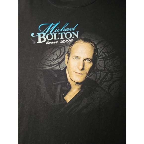 Anvil Other - VTG‎ Michael Bolton Concert T-shirt 2009 Tour Band Tee Double Sided CITY LIST LG